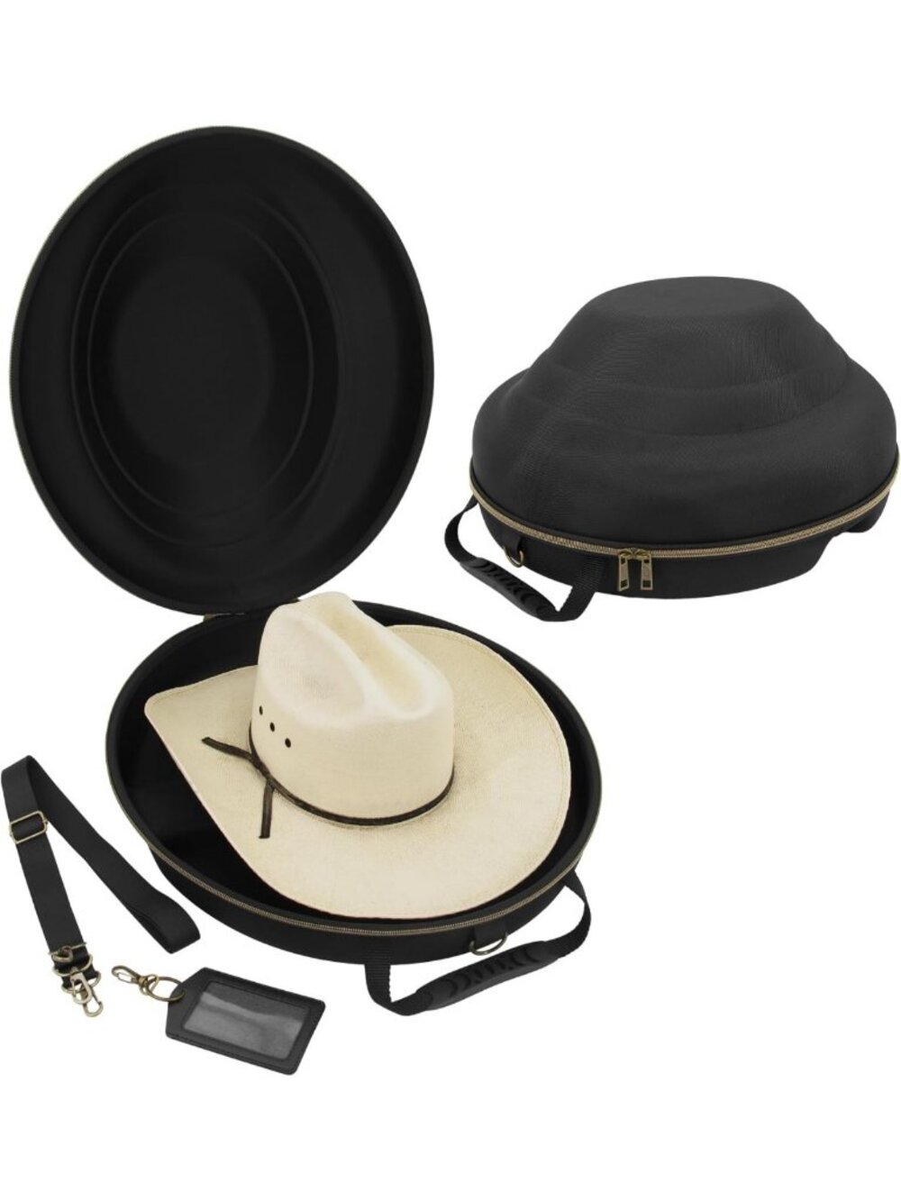 CASEMATIX Cowboy Hat Box and Portable Storage for Brims Up To 4.75'' - Hard